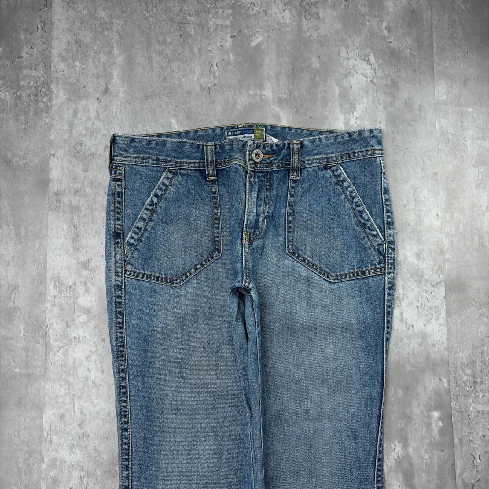 Old Navy Y2K Blue Old Navy Low Rise Flared Gothic Denim Jeans Size 32" / US 10 / IT 46 - 3 Thumbnail