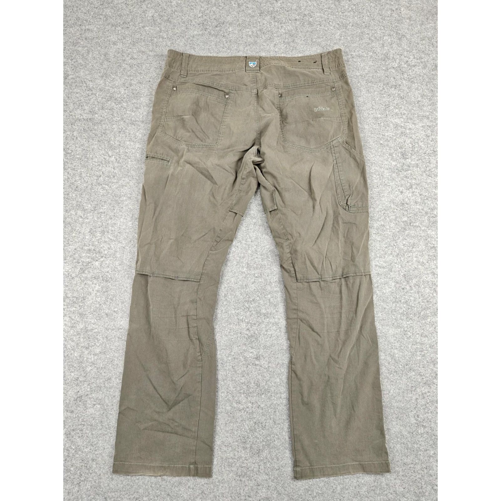 Vintage Kuhl Pants Mens 38x32 Brown Canvas Vented Crotch Knee Cargo Hiking Workwear Size US 38 / EU 54 - 5 Thumbnail
