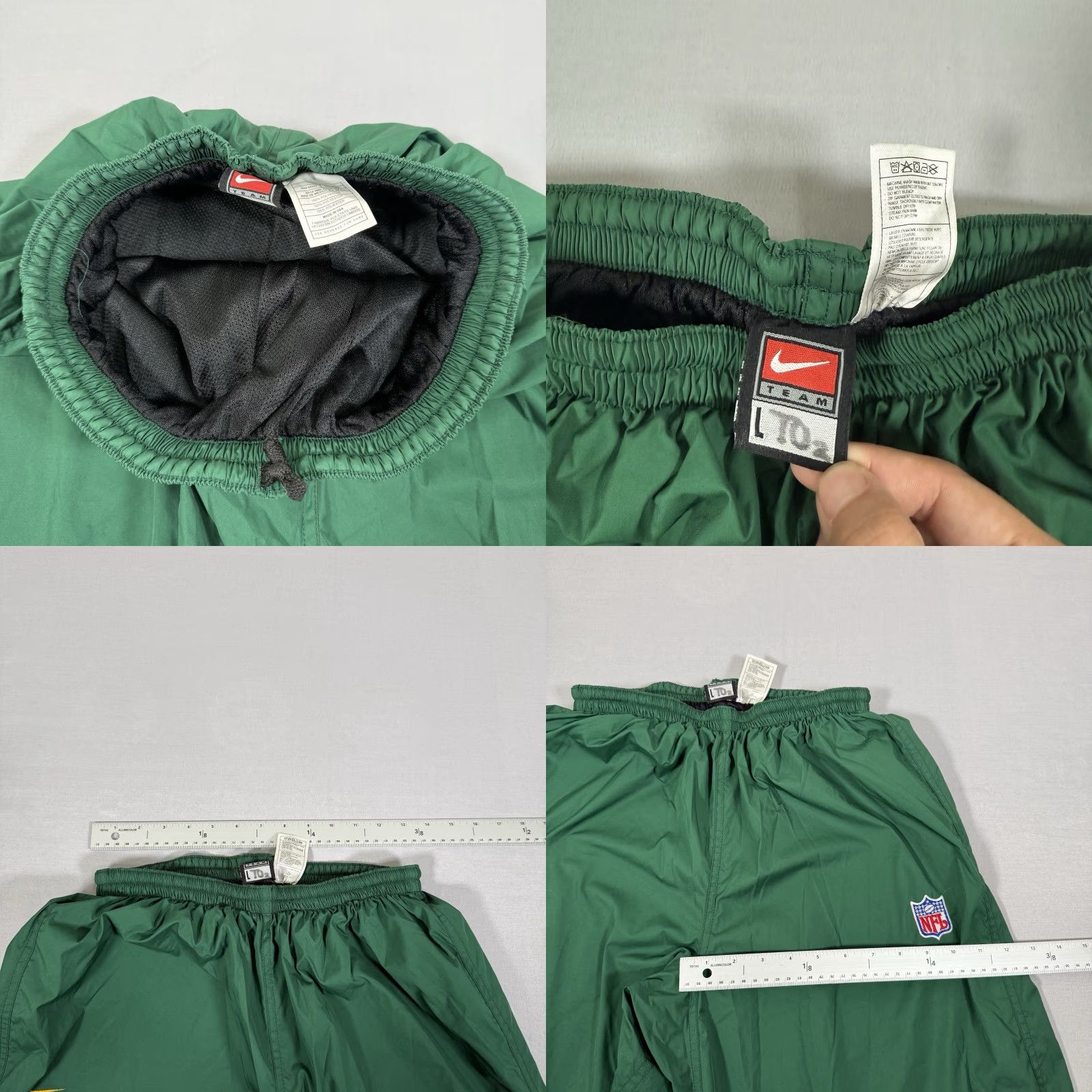 Nike VINTAGE Nike Pants Mens Large Track Windbreaker Green Bay Packers NFL Lined Y2K Size US 33 - 8 Thumbnail