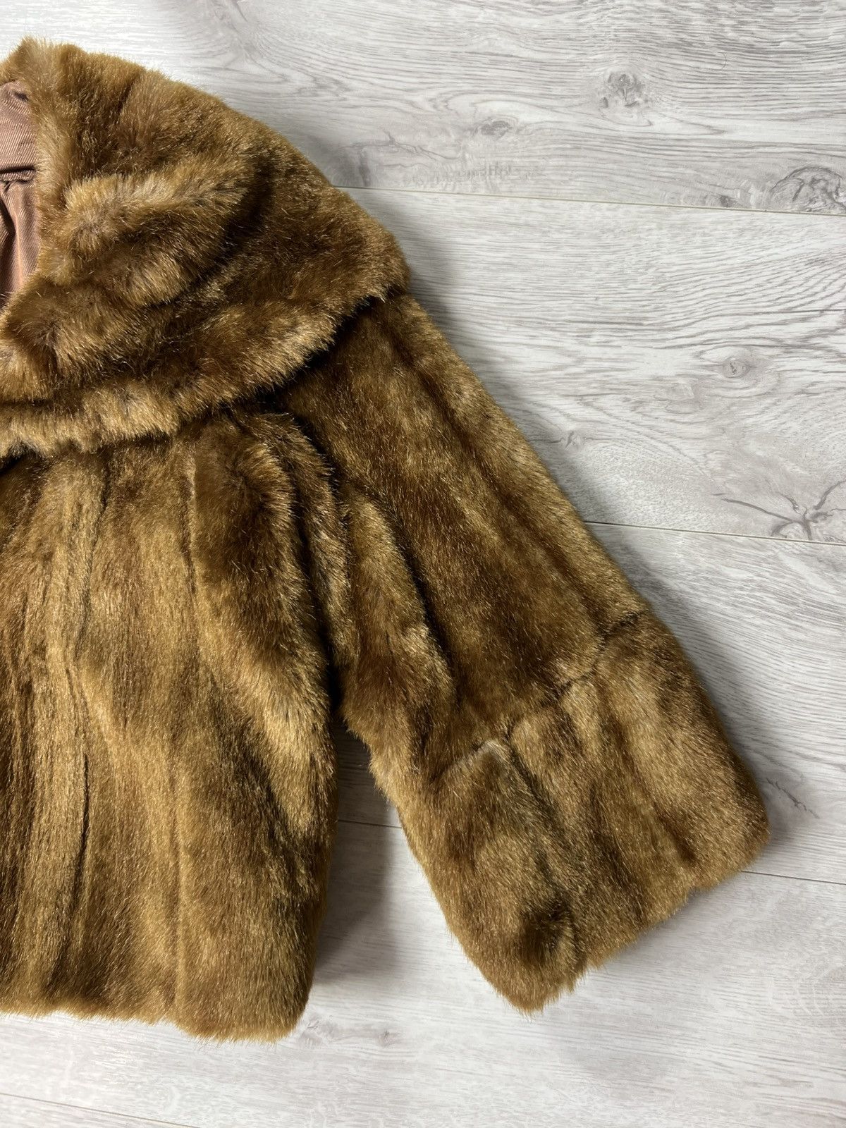 Sandro Sandro Paris Faux Fur Cropped Jacket Brown Short Coat Size M Size M / US 6-8 / IT 42-44 - 3 Thumbnail