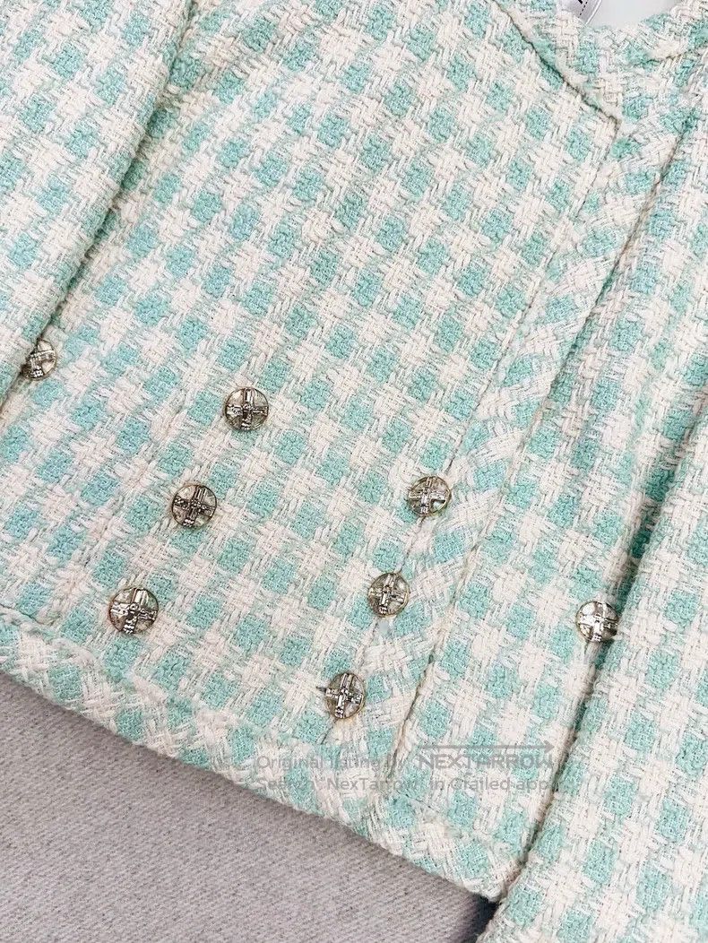 Chanel Chanel 23S spring and summer mint green double-breasted pl Size XS / US 0-2 / IT 36-38 - 2 Thumbnail
