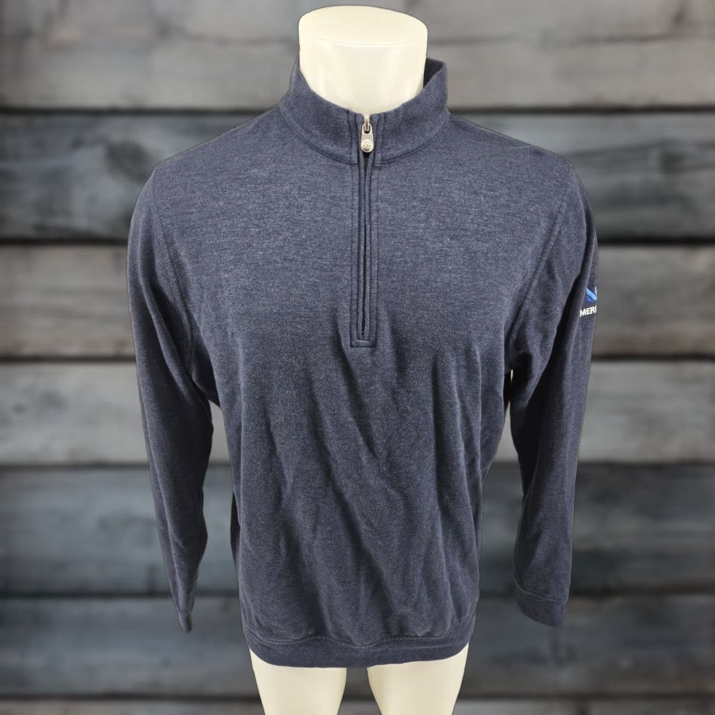 Peter Millar Peter Millar Golf Sweater Men's Large Blue 1/4 Zip Long Sleeve Logo Mock Neck Pullover Size US L / EU 52-54 / 3 - 1 Thumbnail