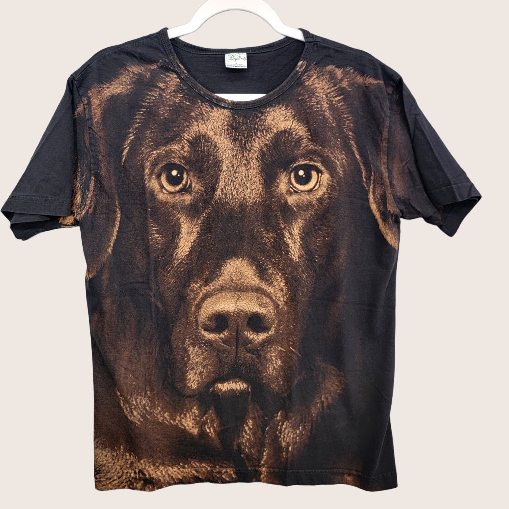 Vintage bay beauty dog shirt adult large Brown Labrador Dog Shirt Mens Black Cotton T-Shirt Dogs L Size US L / EU 52-54 / 3 - 1 Thumbnail
