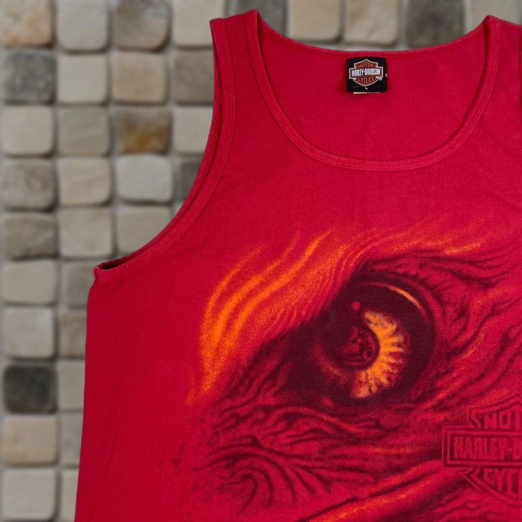 Harley Davidson Harley-Davidson Shirt Mens Large Red Eagle Sleeveless Tank Biker USA Vintage Size US L / EU 52-54 / 3 - 1 Thumbnail