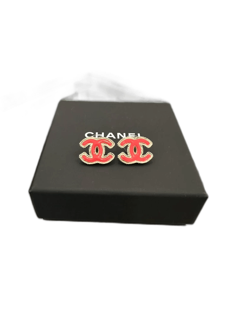 Chanel Chanel Pink Double C Stud Earrings Size ONE SIZE - 1 Thumbnail