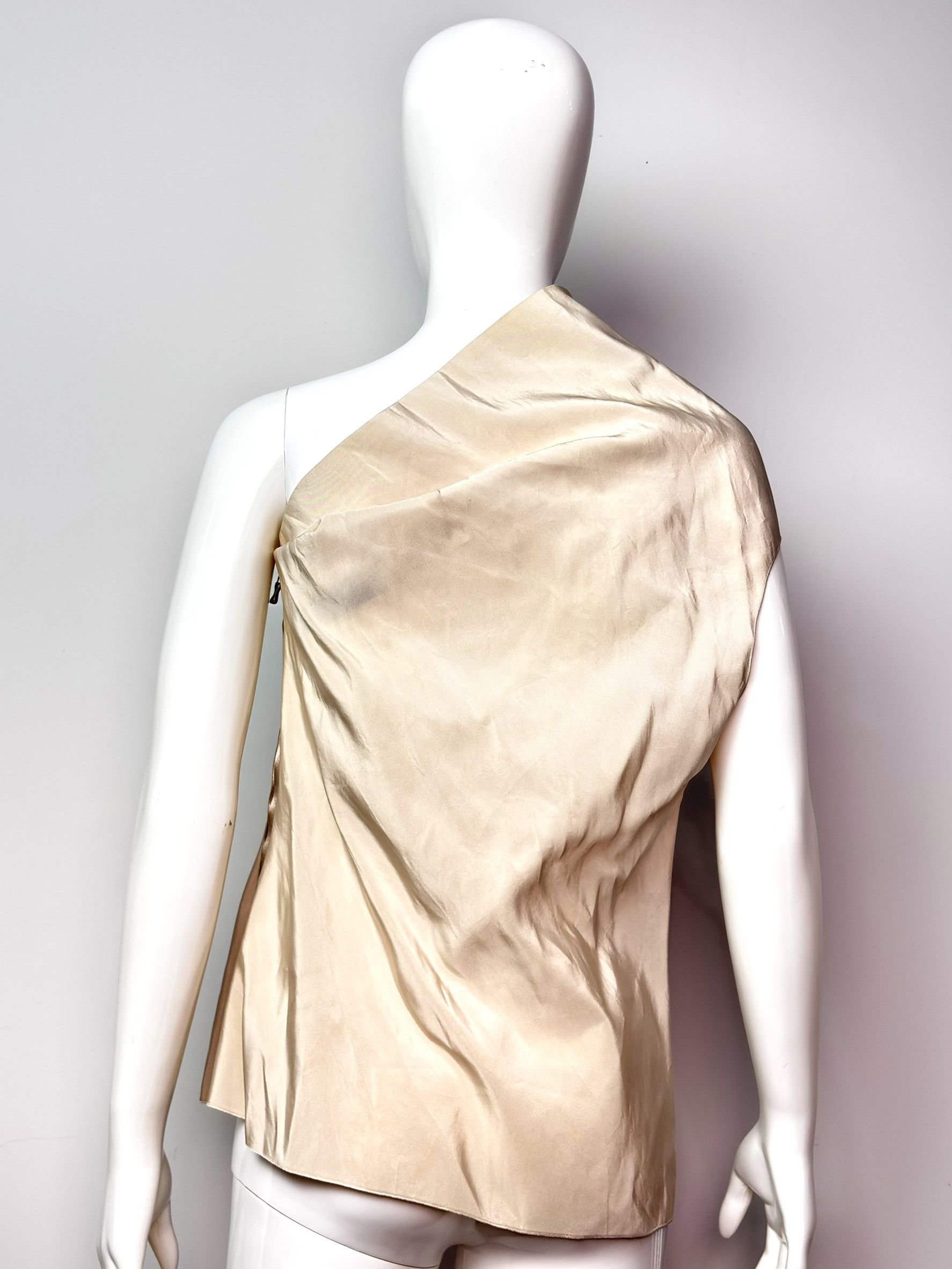 Lanvin Lanvin One-Shoulder Draped Silk Top Size XS / US 0-2 / IT 36-38 - 5 Thumbnail