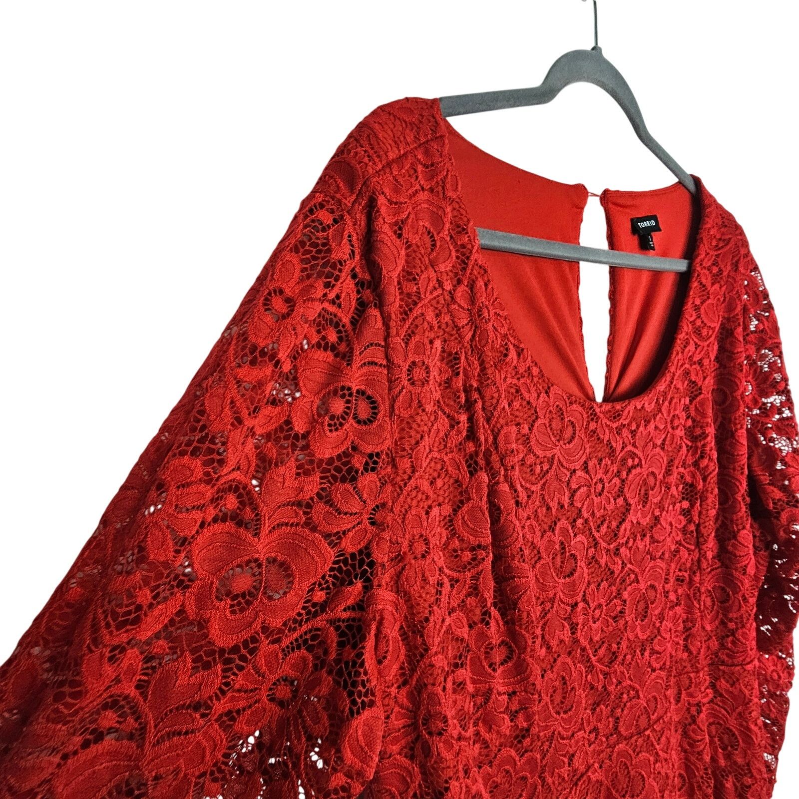 Torrid Torrid Womens Red Lace Skater Dress Size 3X Wedding Guest Size 3XL / US 20-22 - 6 Thumbnail