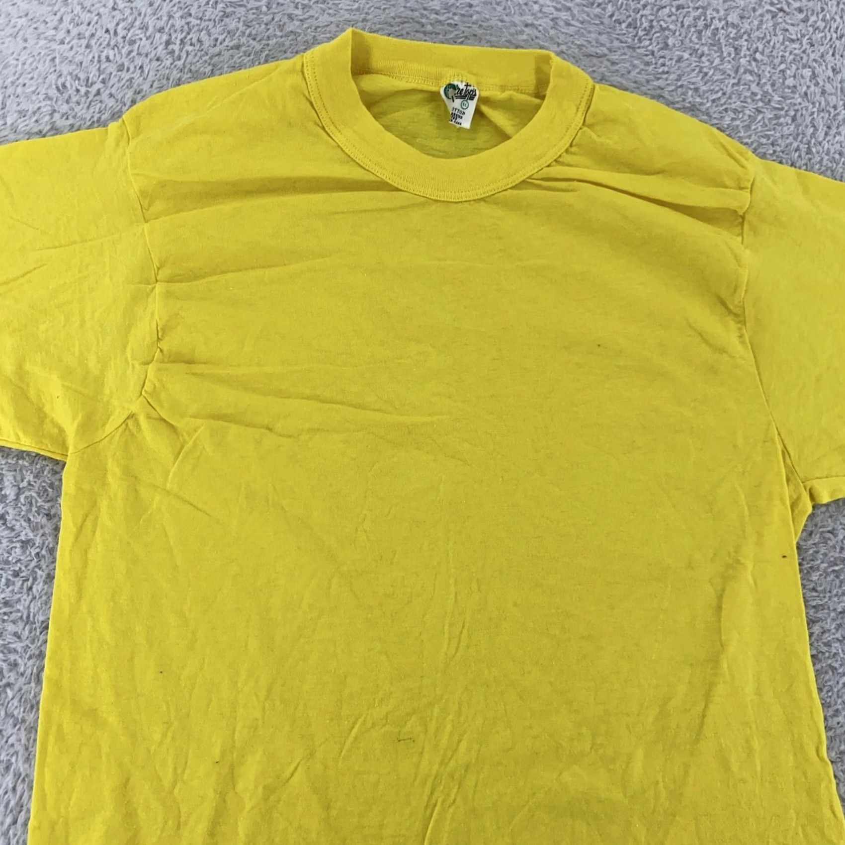 Vintage VINTAGE You're Tops Shirt XS Yellow Crewneck T-Shirt Short Sleeve Men Solid Cotton Size US XS / EU 42 / 0 - 2 Thumbnail