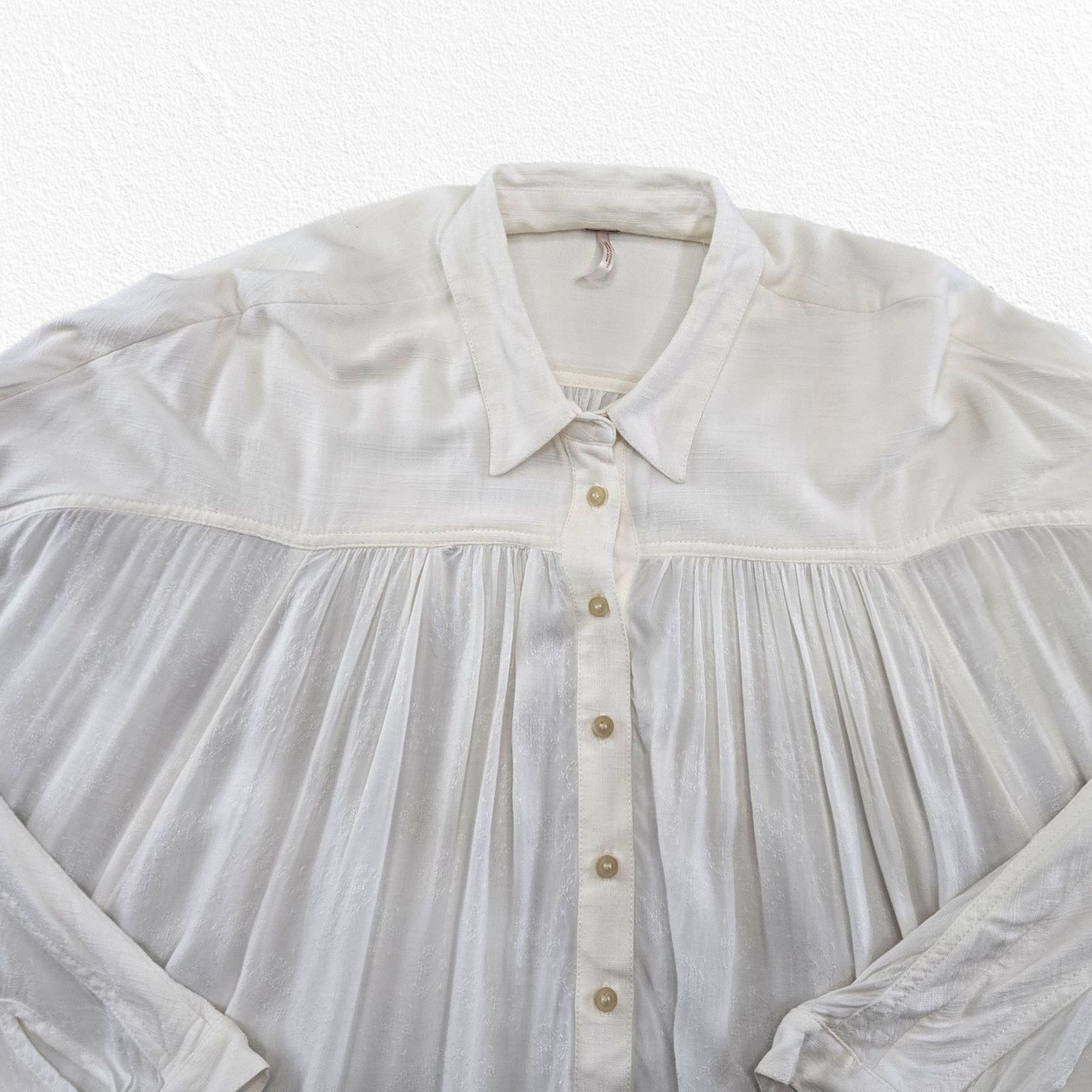 Free People Free People Ivory Babydoll Tunic Blouse Size Small Petite Size S / US 4 / IT 40 - 3 Thumbnail