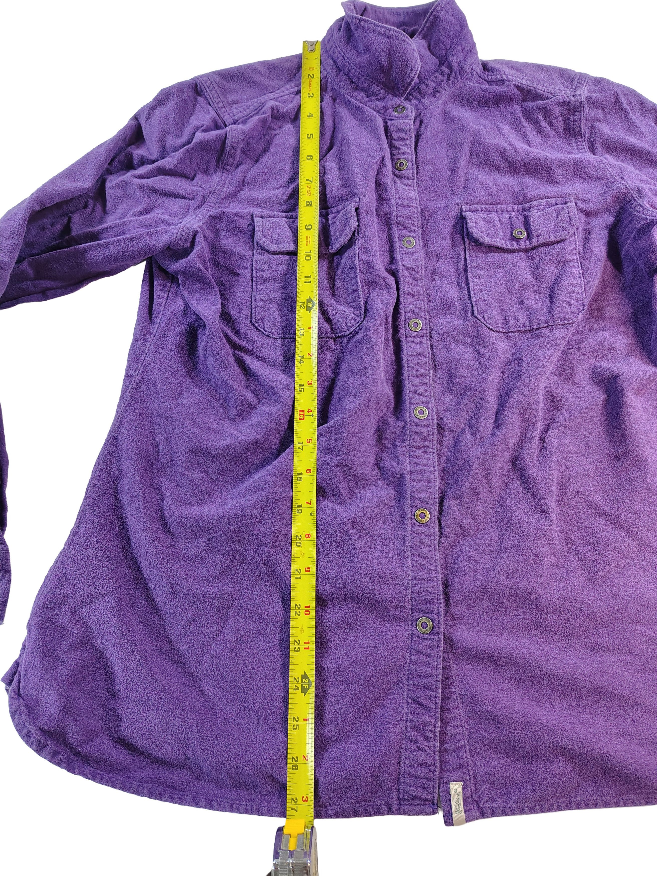 Woolrich Woolen Mills Women's Vintage Long Sleeve Purple Woolrich Button-Up Shirt Size L / US 10 / IT 46 - 3 Thumbnail