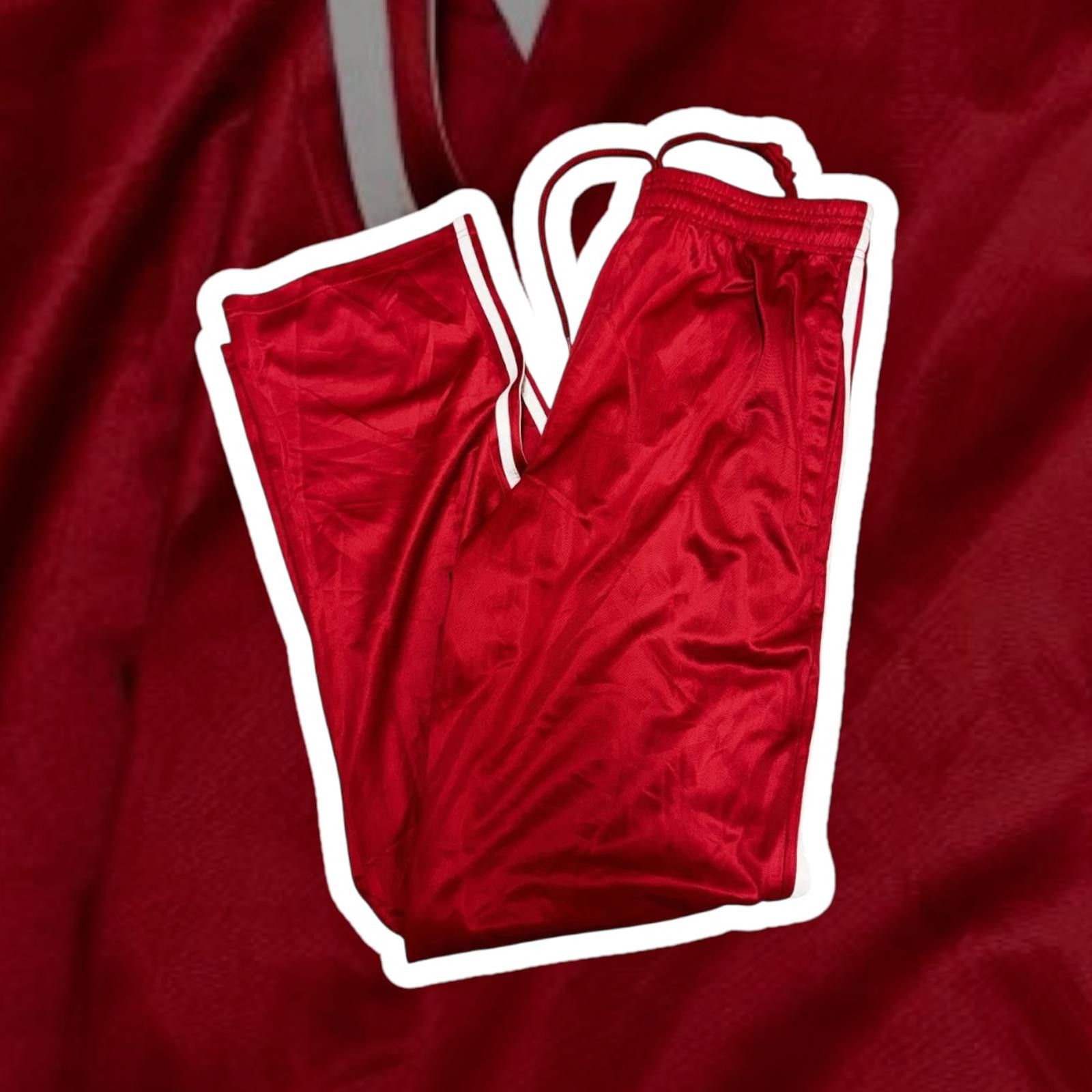 Designer Stylish Red Sports Track Pants - LUX Linea Uomo XXL Size US 40 / EU 56 - 1 Thumbnail