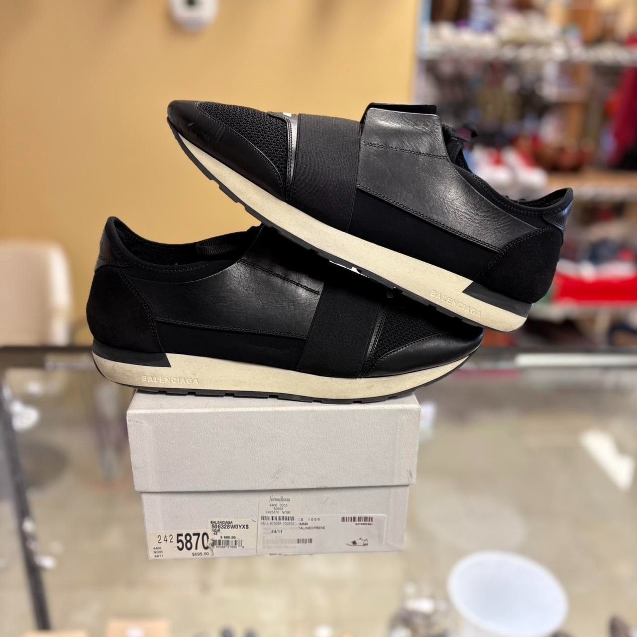 Balenciaga Race Runner Suede Black Leather Sneakers