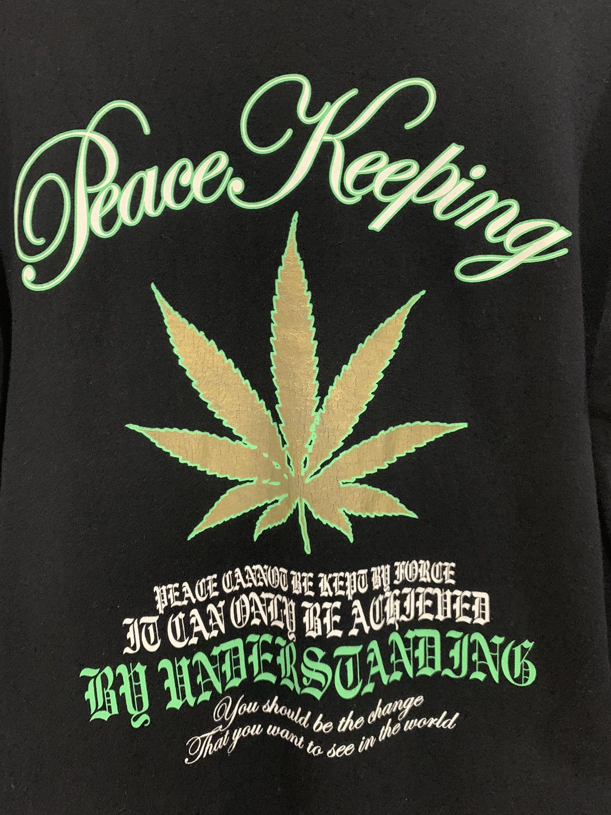 If Six Was Nine Peace Keeping Marijuana Printed Black L Size US L / EU 52-54 / 3 - 10 Thumbnail
