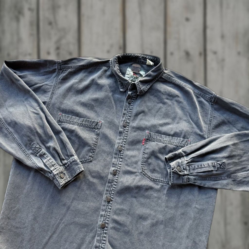 Levi's Levi's Shirt Denim Button-Up XL Black Western Cowboy Rodeo Classic Mens Size US XL / EU 56 / 4 - 1 Thumbnail