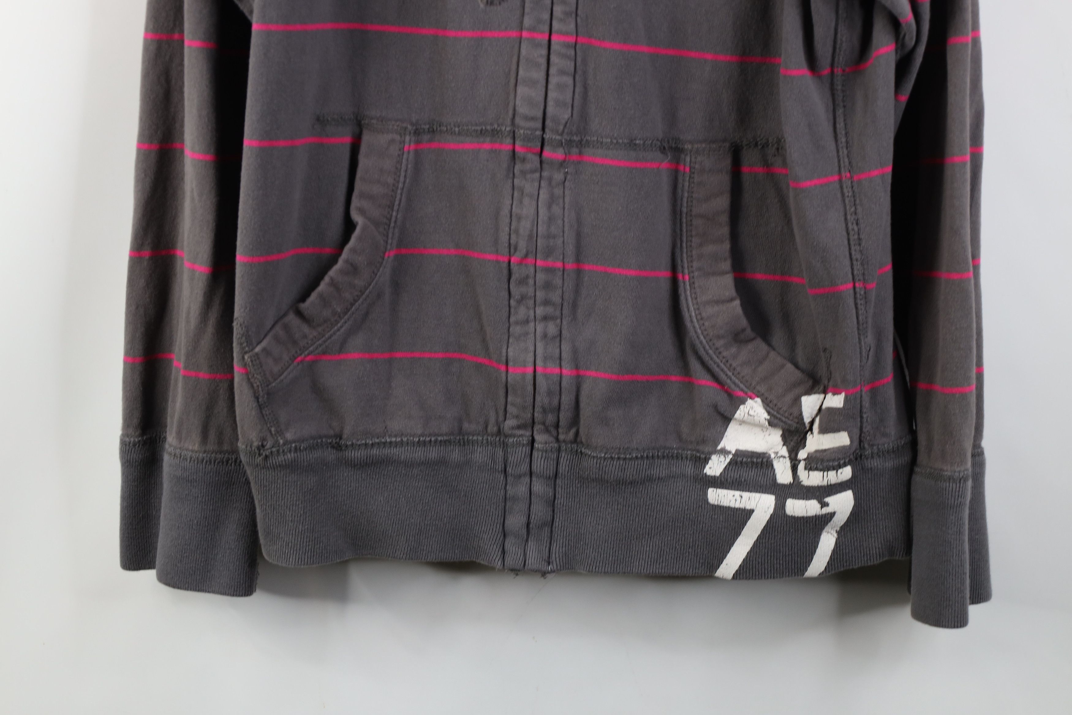American Eagle Outfitters Vintage 90s Y2K American Eagle Striped Zip Hoodie Sweatshirt Size L / US 10 / IT 46 - 3 Thumbnail