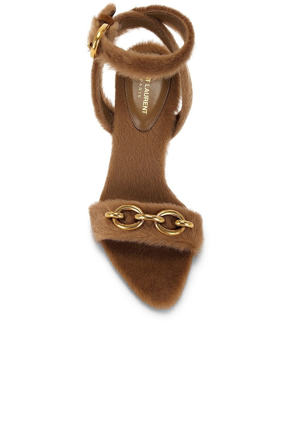 Saint Laurent Paris o1b1hav110525 757053 Le Maillon Sandals Shearling in Brown Size US 9 / IT 39 - 5 Thumbnail