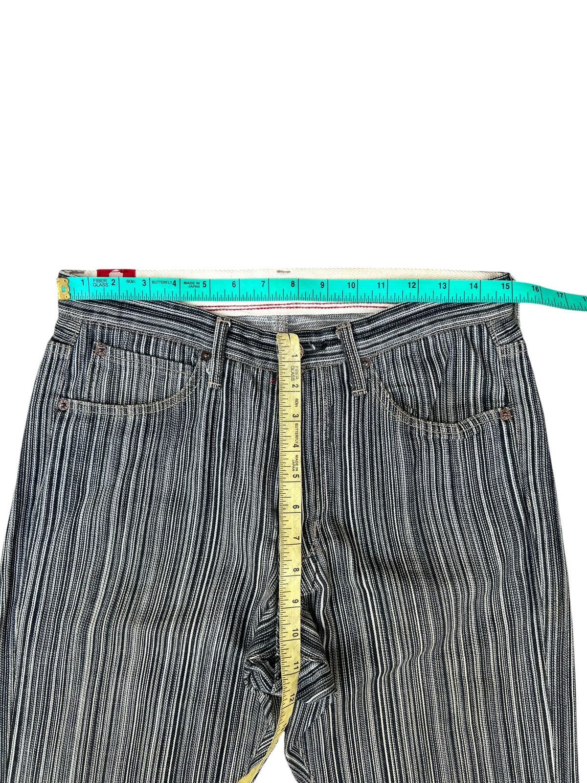 Schlussel BLUE WAY Japan Striped Flare Jeans Size US 30 / EU 46 - 4 Thumbnail