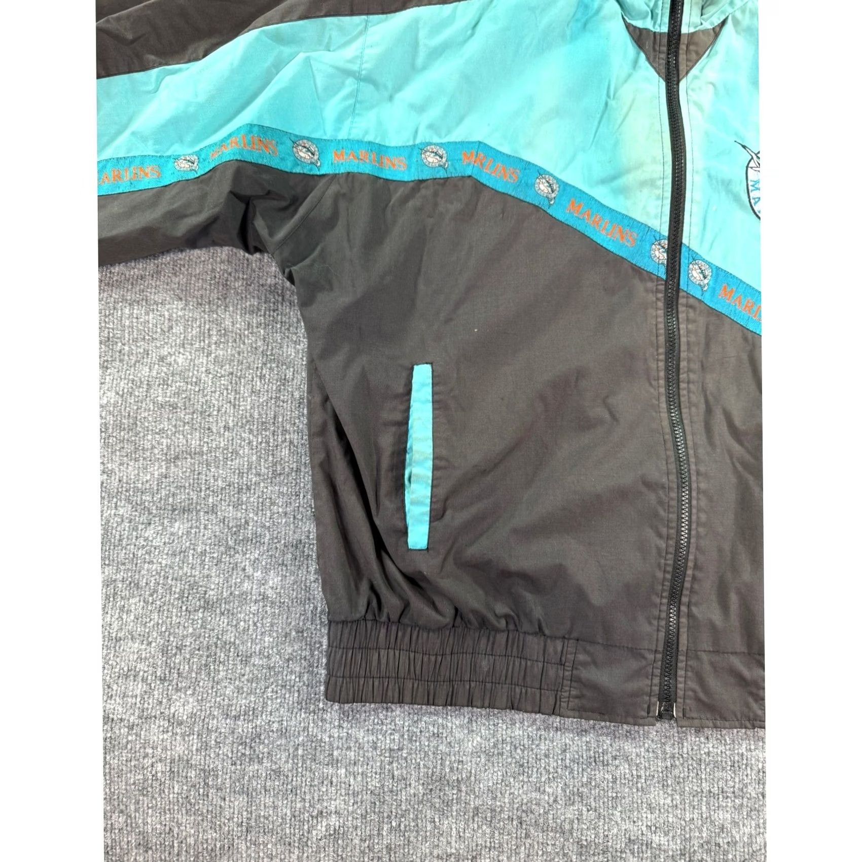 MLB VINTAGE Florida Marlins Windbreaker Jacket Mens XL Black Teal 90s MLB Baseball Size US XL / EU 56 / 4 - 5 Thumbnail
