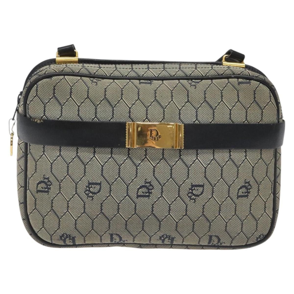 Dior DIOR Honeycomb Canvas Shoulder Bag Gold Navy Size ONE SIZE - 13 Thumbnail