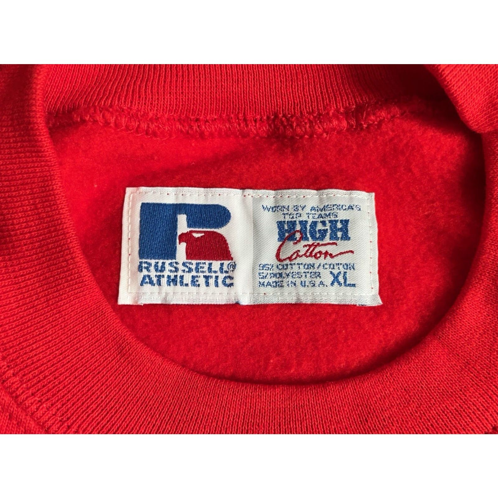 Russell Athletic VINTAGE Russell Athletic Sweatshirt Mens XL High Cotton Crewneck Deadstock NWT 90s Red Eagle Logo Front Left Embroidered Unique 90s Sweatshirt Size US XL / EU 56 / 4 - 6 Thumbnail