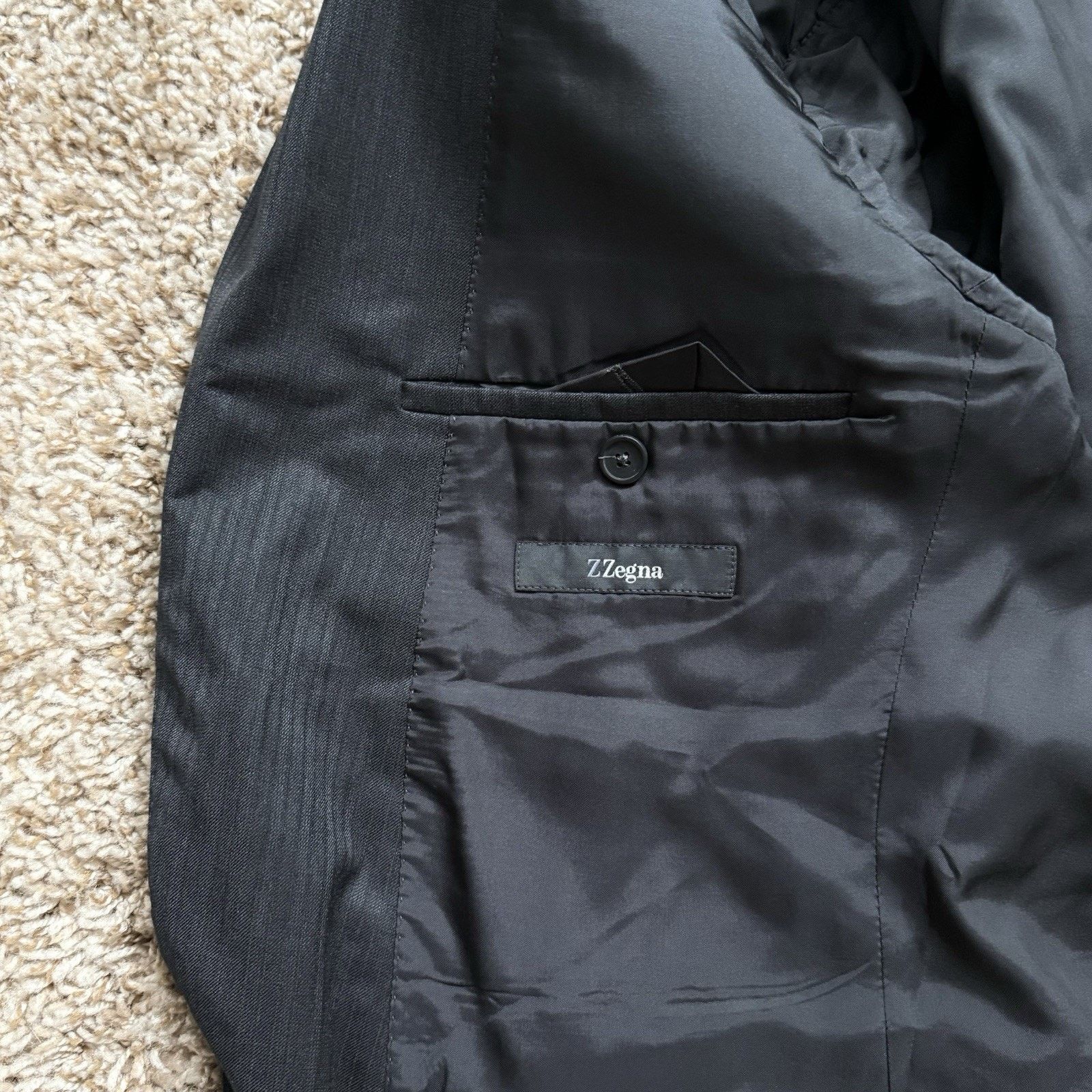 Ermenegildo Zegna × Z Zegna Z Zegna Black Striped Wool And Rayon Suit Jacket City Blazer Size 40R - 5 Thumbnail