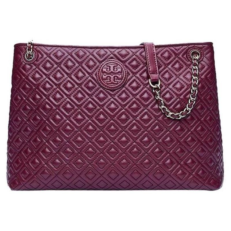 Marion Pink Quilted Leather Tote store Tory Burch