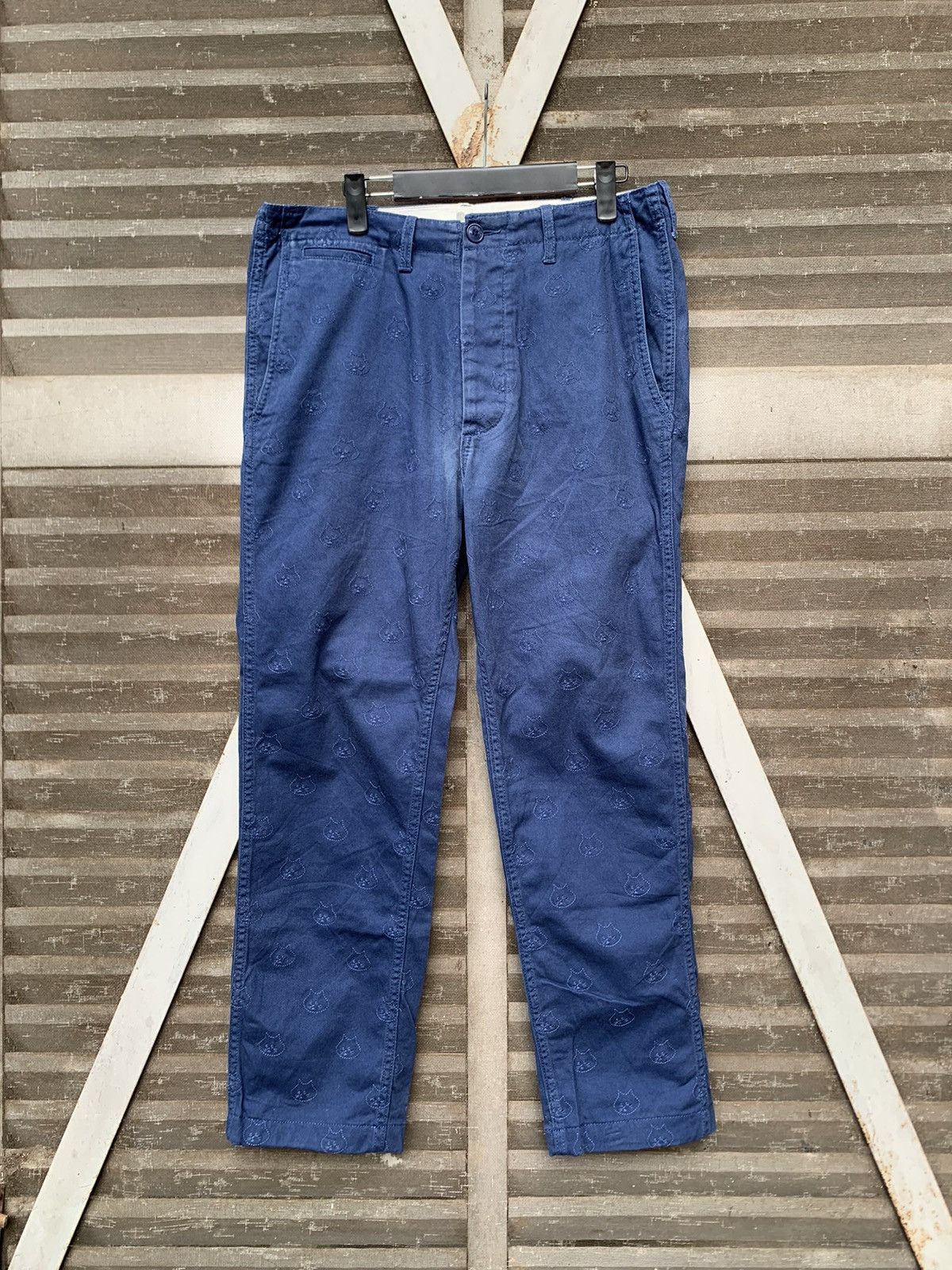 Issey Miyake 👹Issey Miyake Ne-Net Embroidery Cats Monogram Pants Size US 30 / EU 46 - 2 Thumbnail