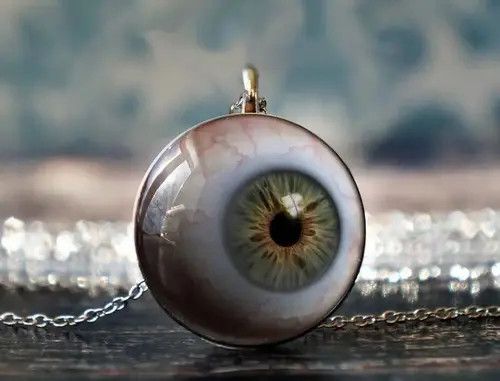 Jewelry Gothic Horror Eye Charm Necklace Size ONE SIZE - 2 Thumbnail