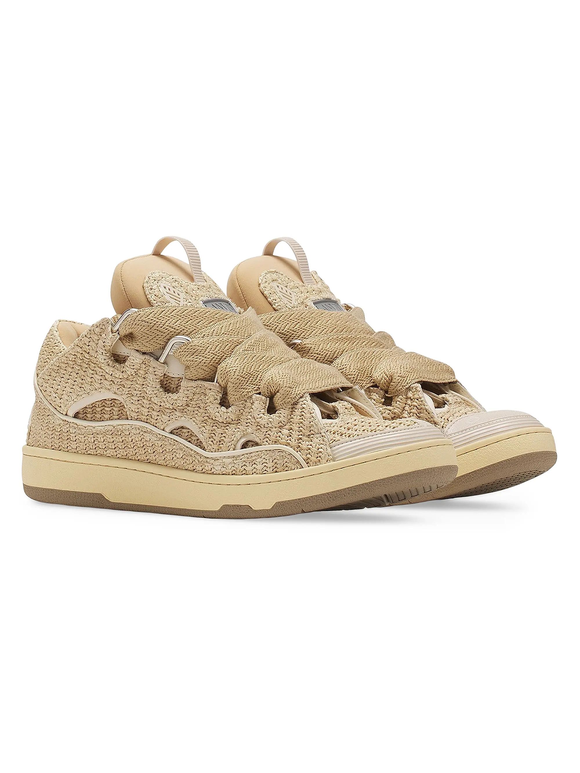 Lanvin os11x0526 Curb Raffia Sneakers in Beige Size US 8 / EU 41 - 2 Thumbnail