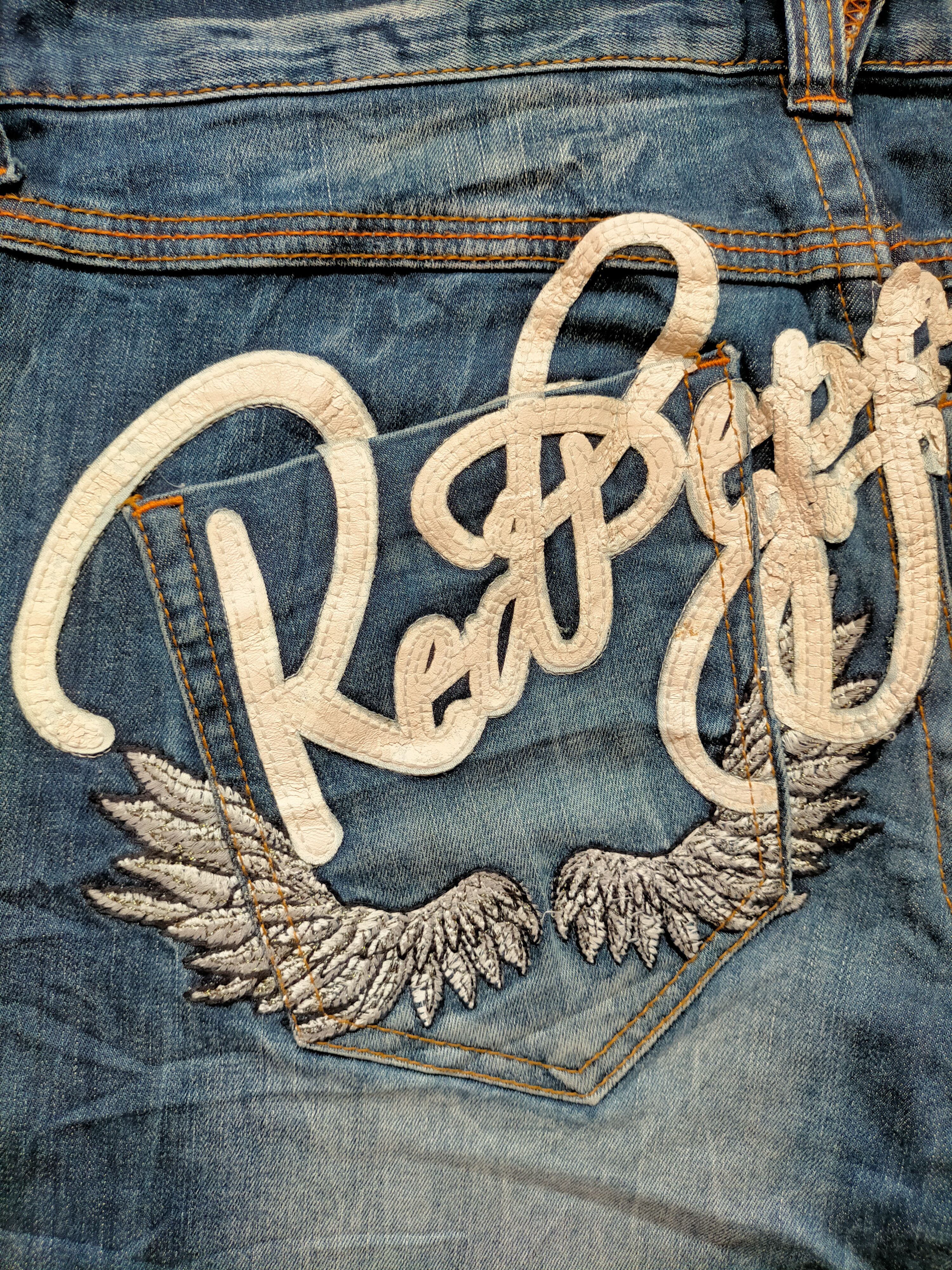 Ed Hardy Red Pepper x Ed Hardy Embroidered Blue Denim Pants Size US 34 / EU 50 - 18 Thumbnail