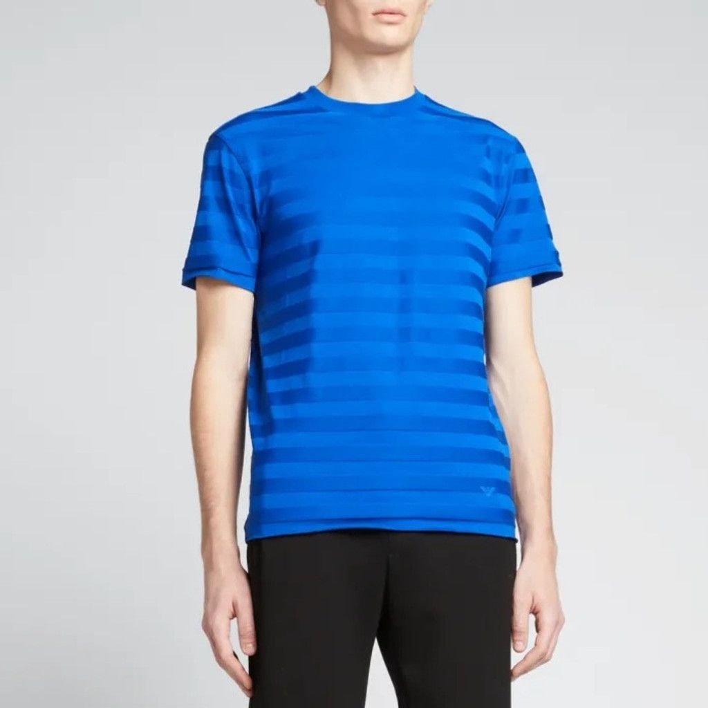 Emporio Armani EMPORIO ARMANI Blue Horizontal Tonal Stripe T-Shirt Size M Size US M / EU 48-50 / 2 - 1 Thumbnail