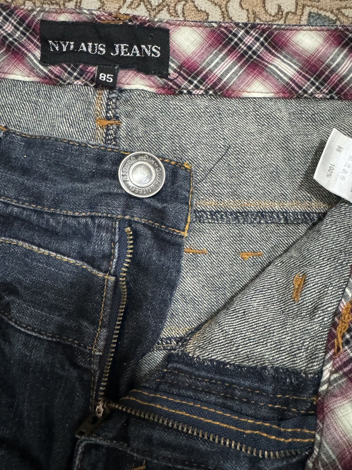 If Six Was Nine Vintage Nylaus Japan Double Waist Jeans Size US 33 - 8 Thumbnail