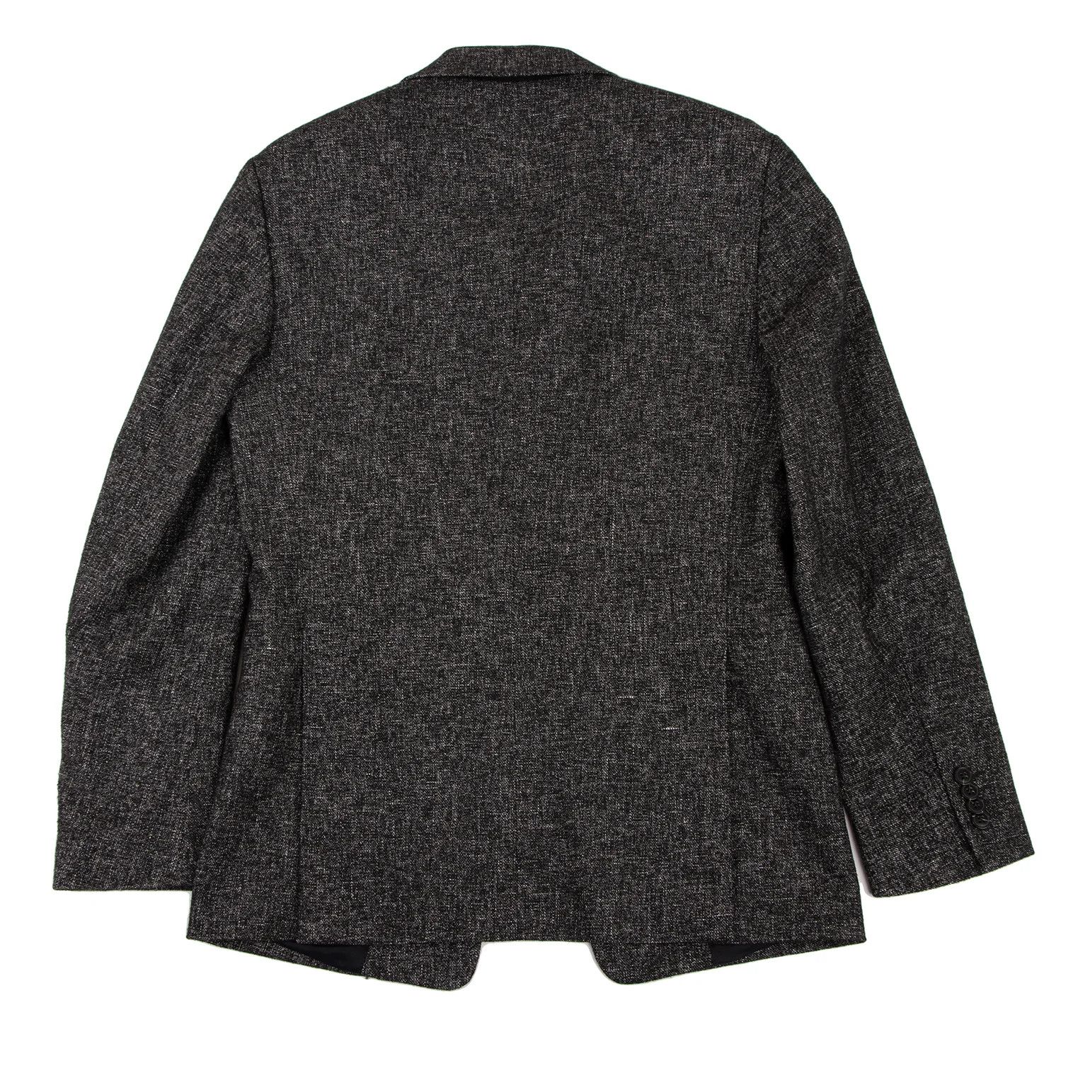 Emporio Armani Melange Wool One-Button Jacket in Black and White Size US S / EU 44-46 / 1 - 11 Thumbnail