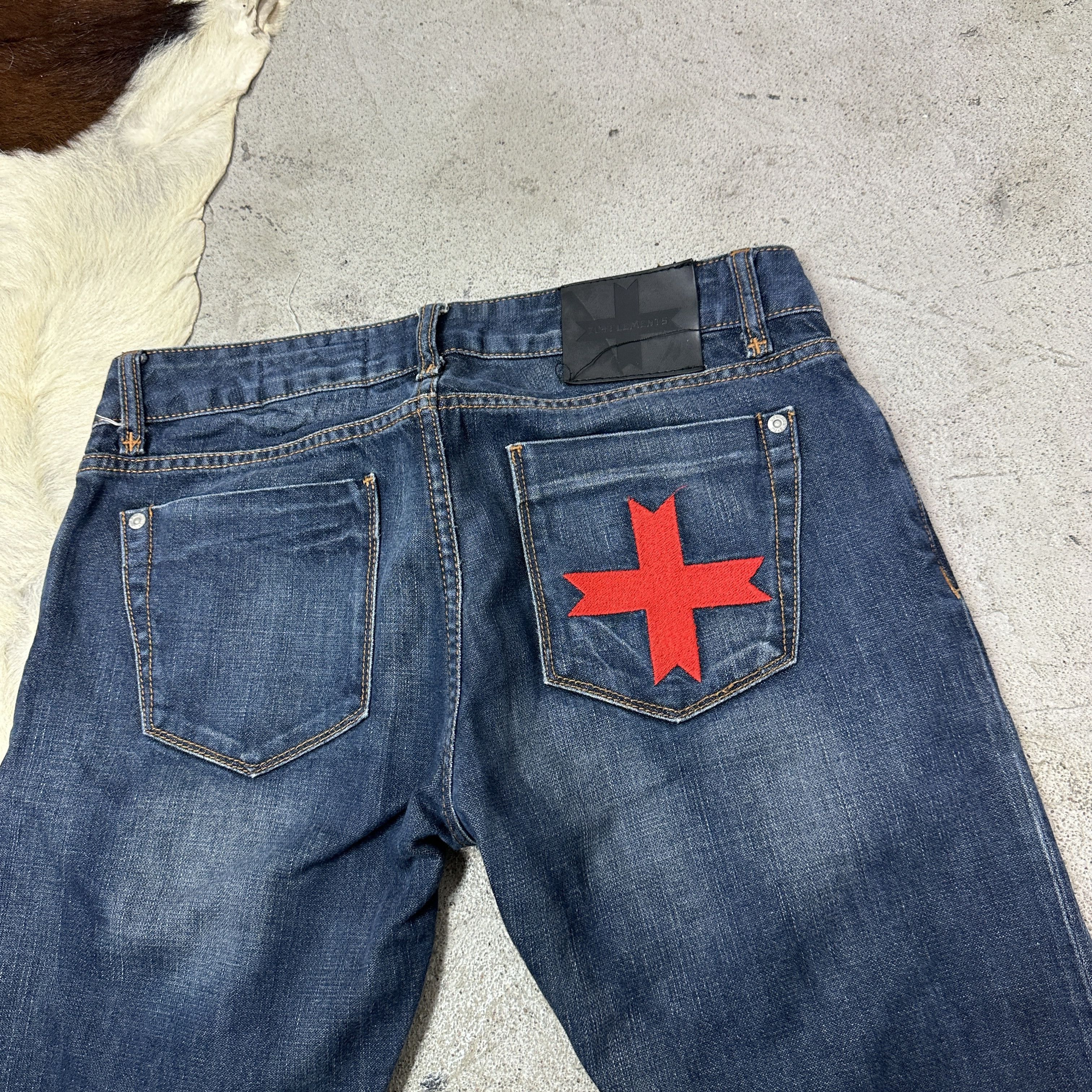 Vintage Vintage Denim Streetwear Cross Patch Zu Element Jeans Y2K Size 29" - 6 Thumbnail