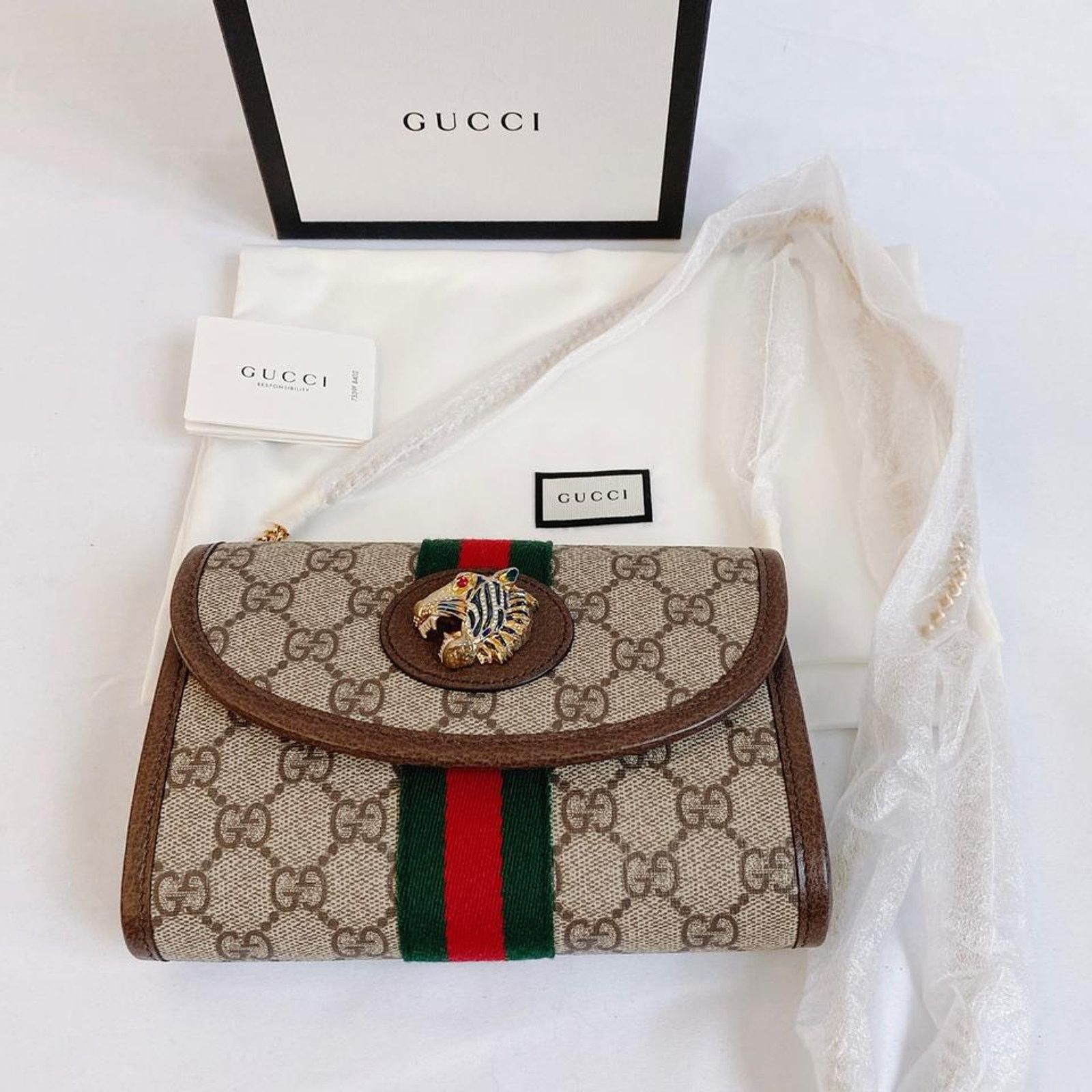 Gucci Rajah tiger crystal embellished GG supreme crossbody bag Size ONE SIZE - 6 Thumbnail