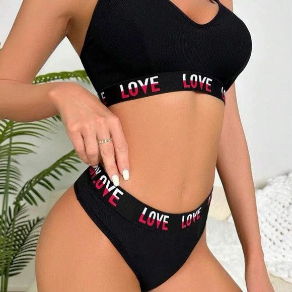 Other Letter Tape Panel Bra & Pantie Set Size S / US 4 / IT 40 - 5 Thumbnail