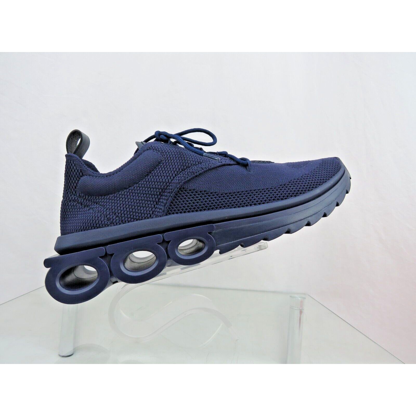 Salvatore Ferragamo DARK BLUE NIMA LEATHER MESH LOGO LOW SNEAKERS US 13 46 ITALY Size US 13 / EU 46 - 7 Thumbnail