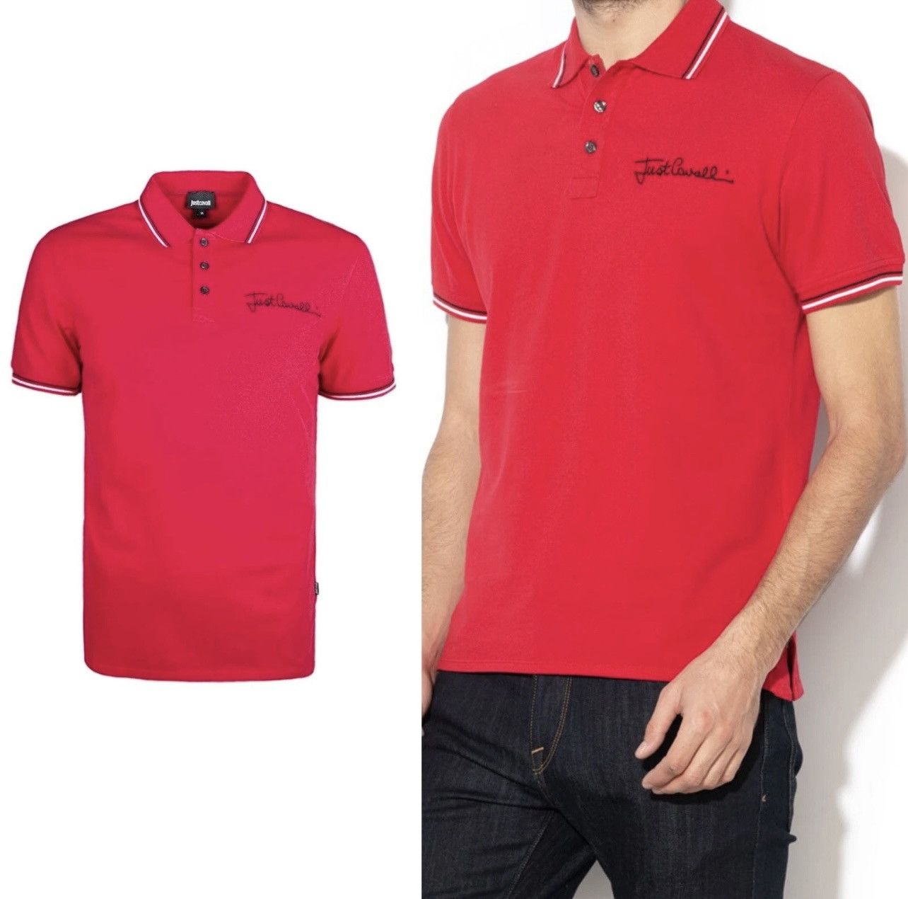 Just Cavalli Just Cavalli Red Logo Polo Shirt M Size US M / EU 48-50 / 2 - 2 Thumbnail