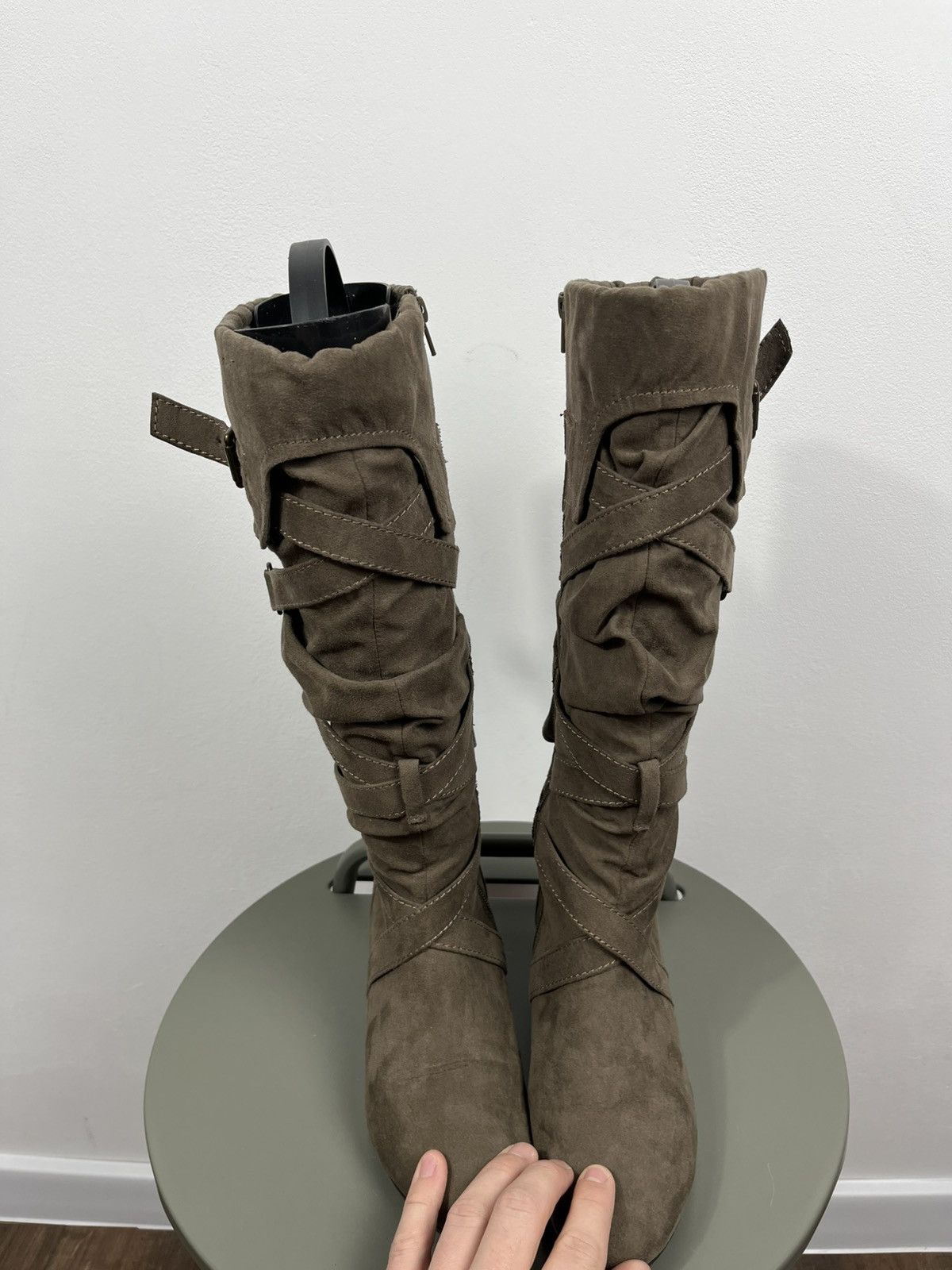Other Women Knee High Buckle Boots Faux Suede Warm Lined EU 38 Size US 7 / IT 37 - 5 Thumbnail