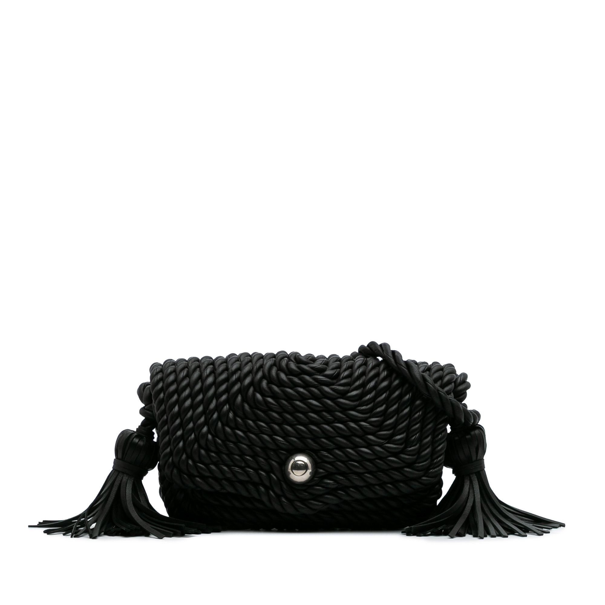 Bottega Veneta Bottega Veneta Lambskin Torchon Classic Tasseled Twisted Crossbody Size ONE SIZE - 1 Thumbnail