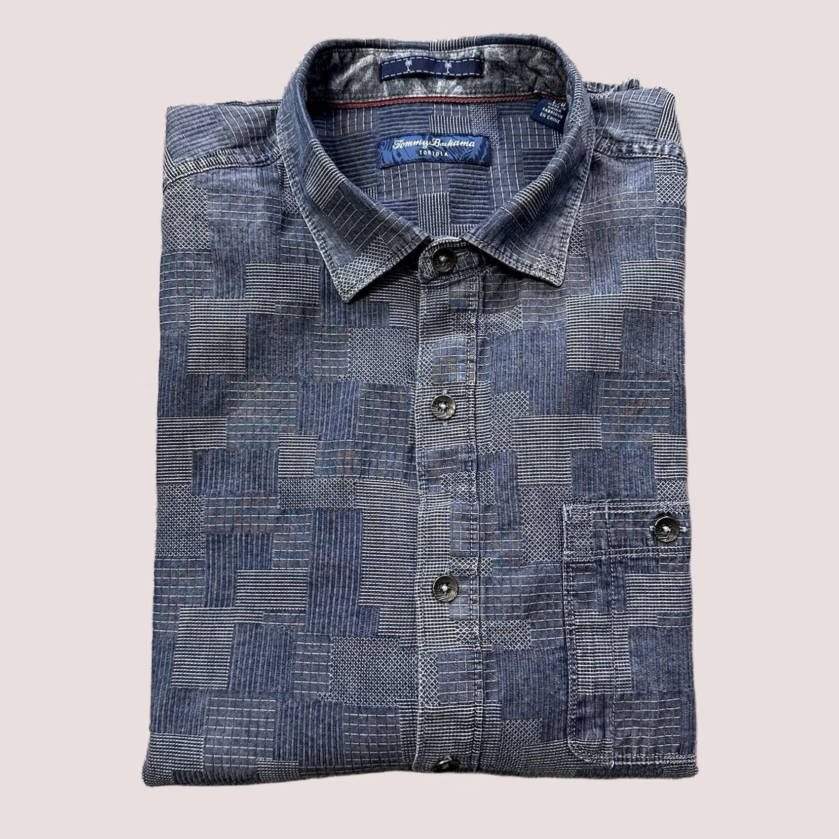 Tommy Bahama Tommy Bahama Shirt Mens L Paradise Patchwork Tortola Long Sleeve Button-Up Blue Size US L / EU 52-54 / 3 - 1 Thumbnail