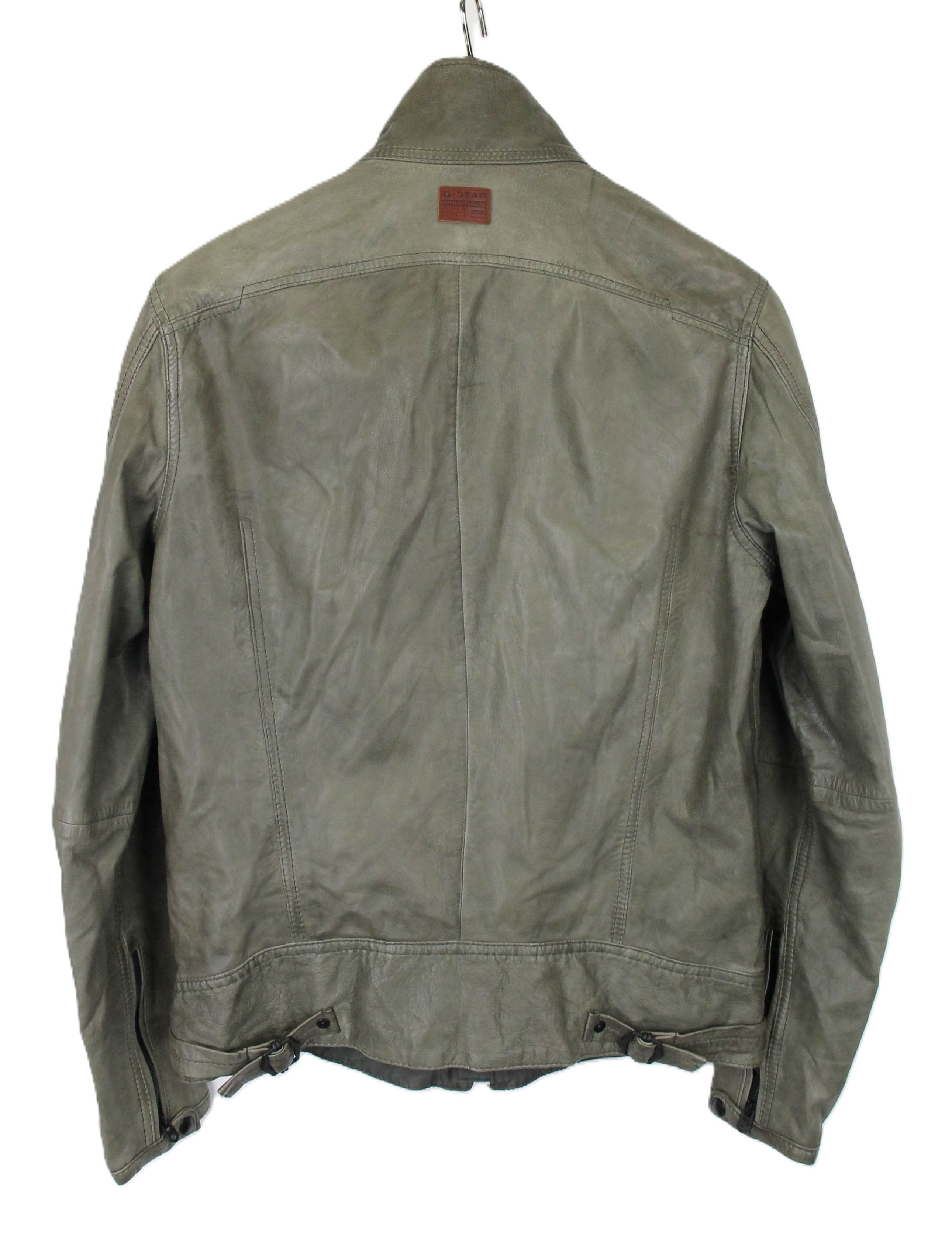 G-Star G-STAR JSF Leather Jacket Women's LARGE Full Zip High Neck Size L / US 10 / IT 46 - 4 Thumbnail