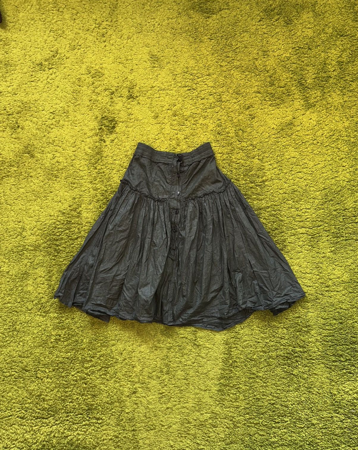 Designer × Rundholz Rundholz DIP avant garde dark green waxed midi skirt Size 28" / US 6 / IT 42 - 1 Thumbnail
