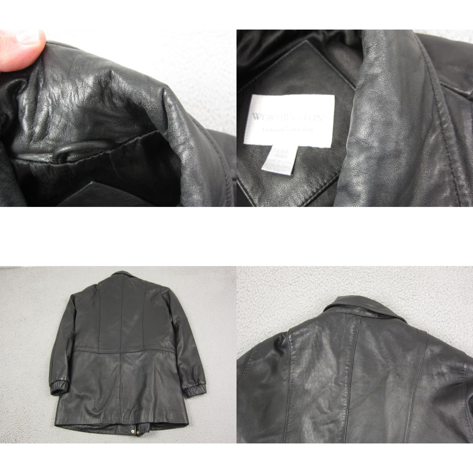 Worthington VINTAGE Worthington Jacket Womens L Black Leather Full Zip 80s 90s Biker Western Casual Workwear Mens? Womens Size L / US 10 / IT 46 - 9 Thumbnail