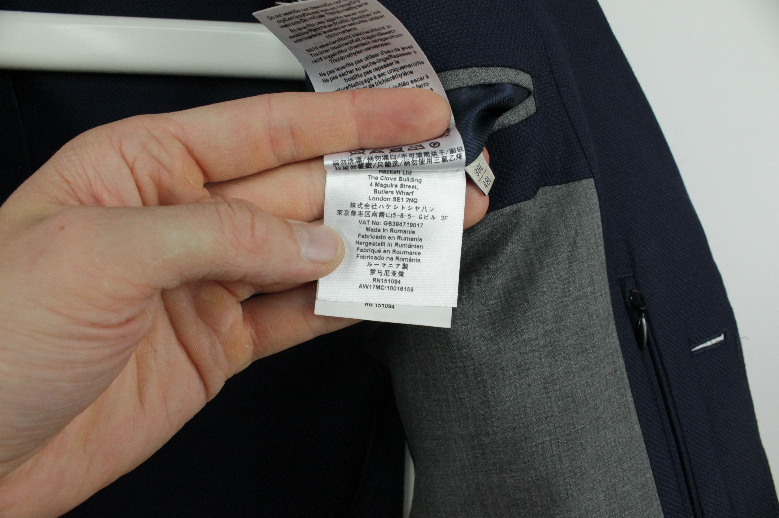 Hackett Hackett Mayfair Journey Hopsack Slim Fit Wool Blazer Jacket Size US M / EU 48-50 / 2 - 12 Thumbnail
