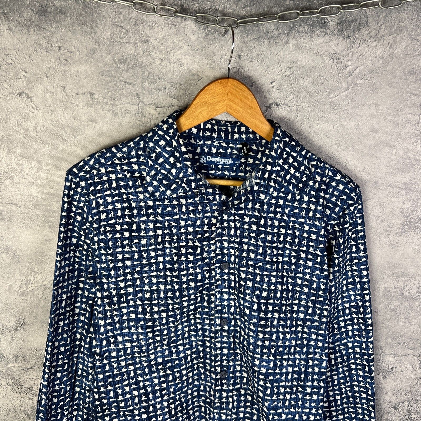 Desigual Desigual Shirt Men's Size M Peverybody Slim Blue ` Size US M / EU 48-50 / 2 - 3 Thumbnail