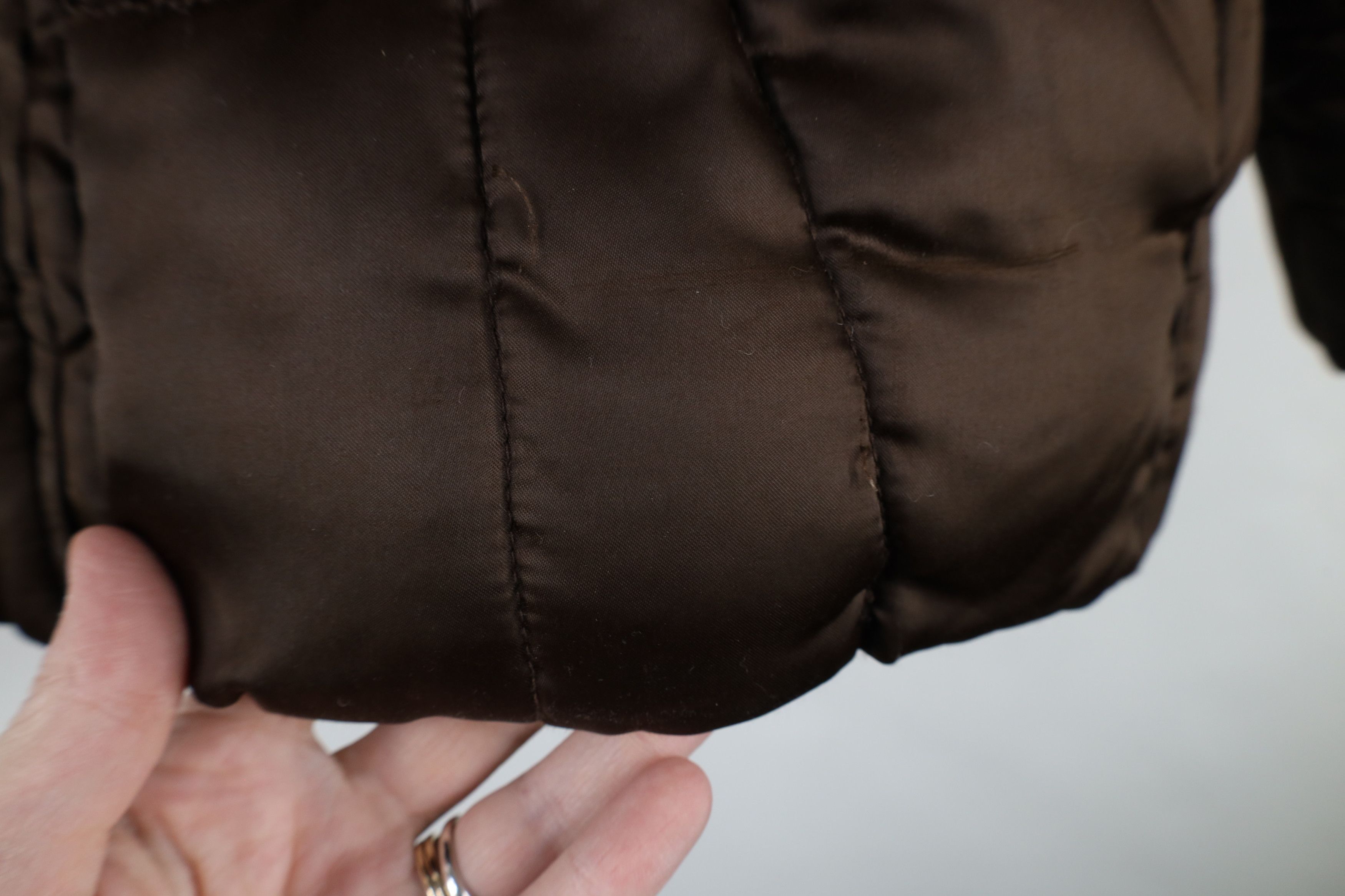 Vintage Vintage 90s Y2K Babydoll Faux Fur Trim Puffer Jacket Brown Size M / US 6-8 / IT 42-44 - 4 Thumbnail