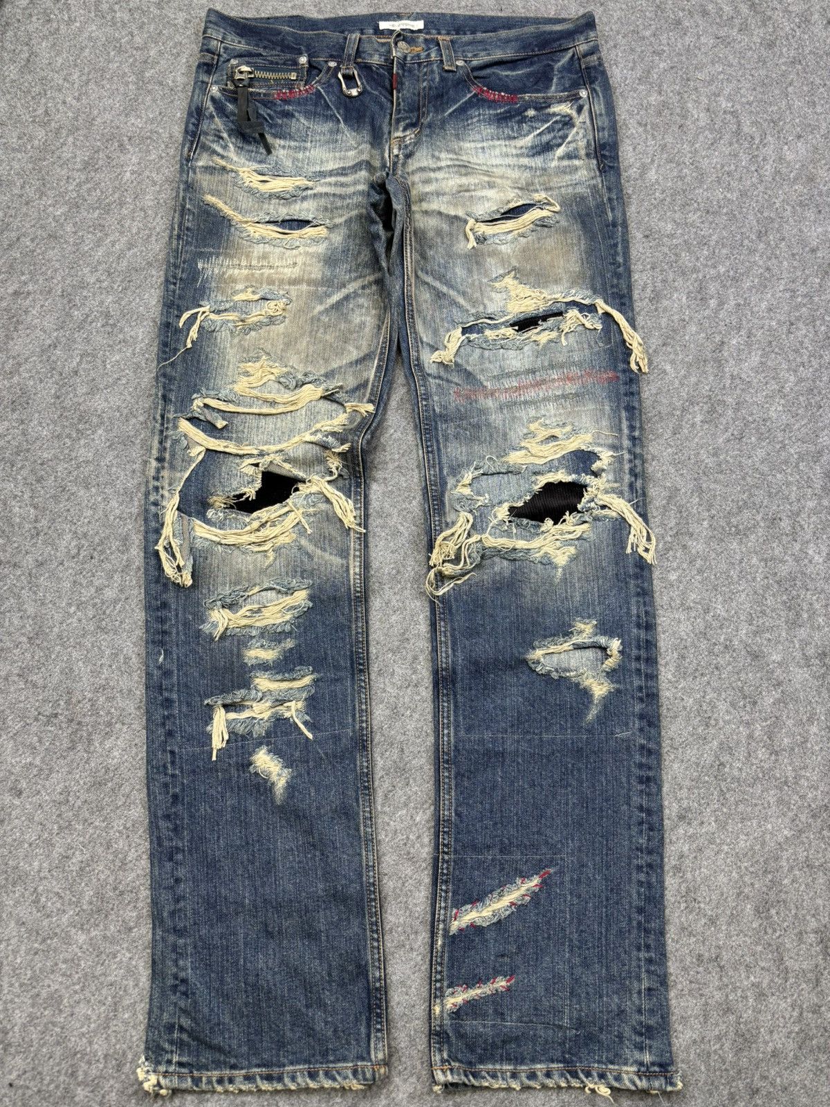 Ego Tripping 💥Super Distressed Style💥Ego Tripping Heavy Denim F841 Size US 34 / EU 50 - 18 Thumbnail