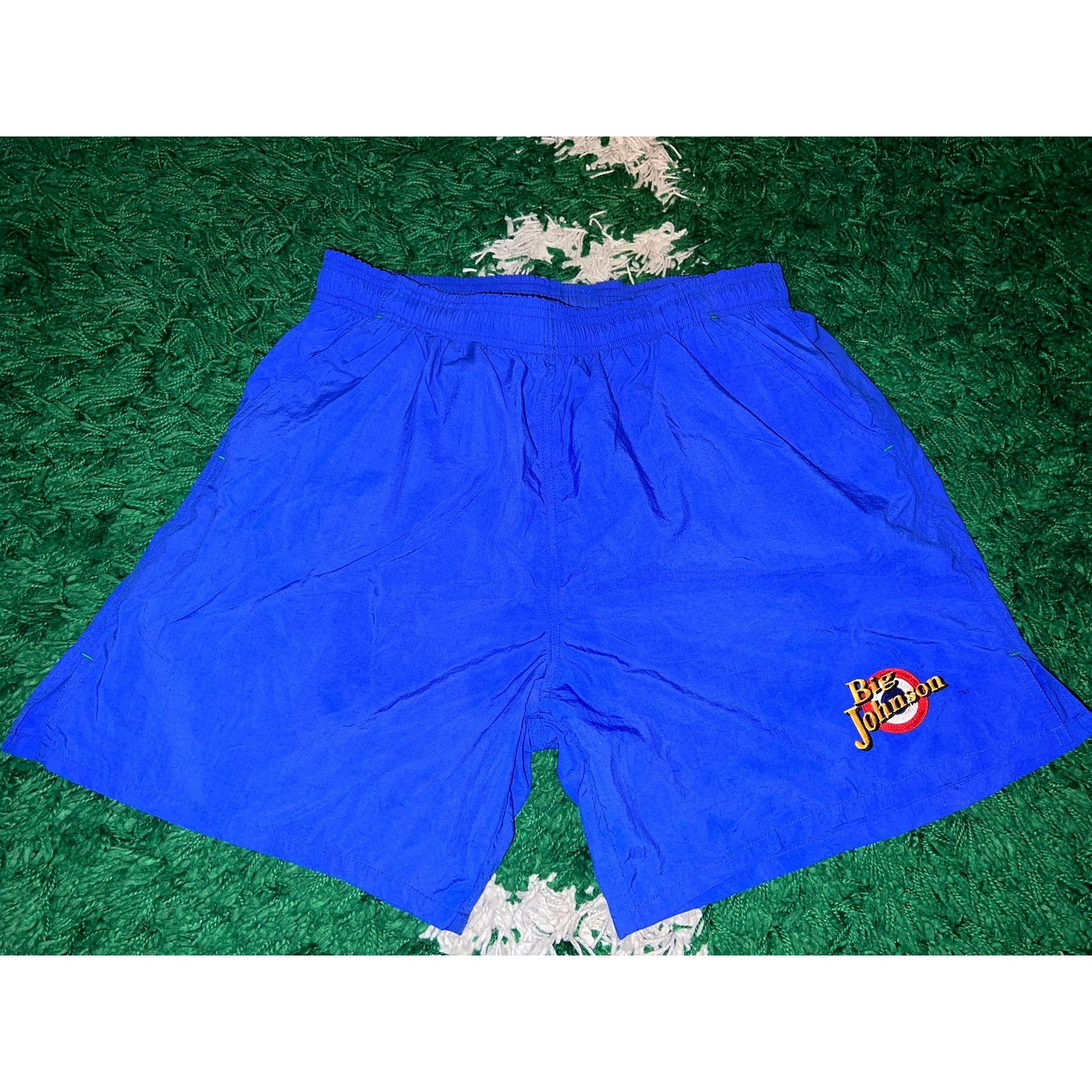 Vintage Vintage Big Johnson Nylon Blue Shorts Bottoms L Large Rare Size US 32 / EU 48 - 1 Thumbnail