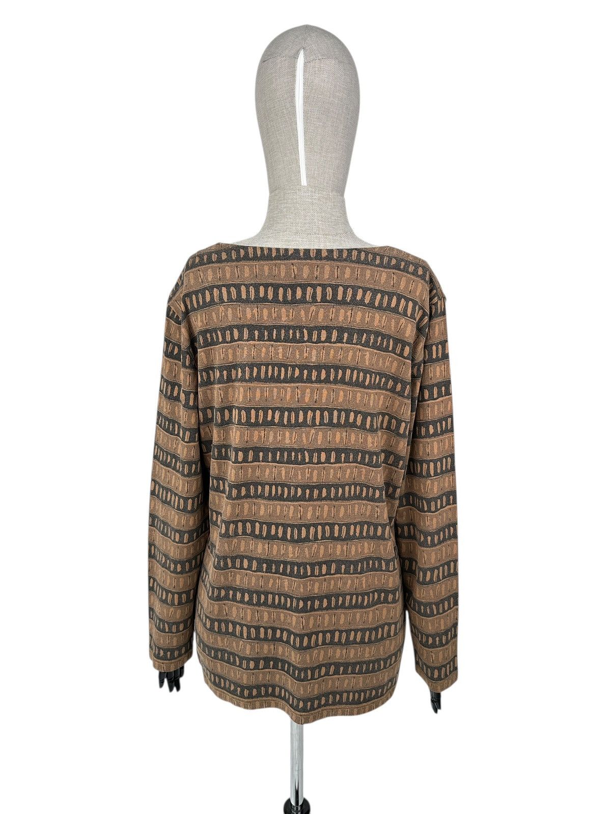 Gudrun Sjoden GUDRUN SJODEN Brown Striped Long Sleeve Blouse Top Size XL Size XL / US 12-14 / IT 48-50 - 3 Thumbnail